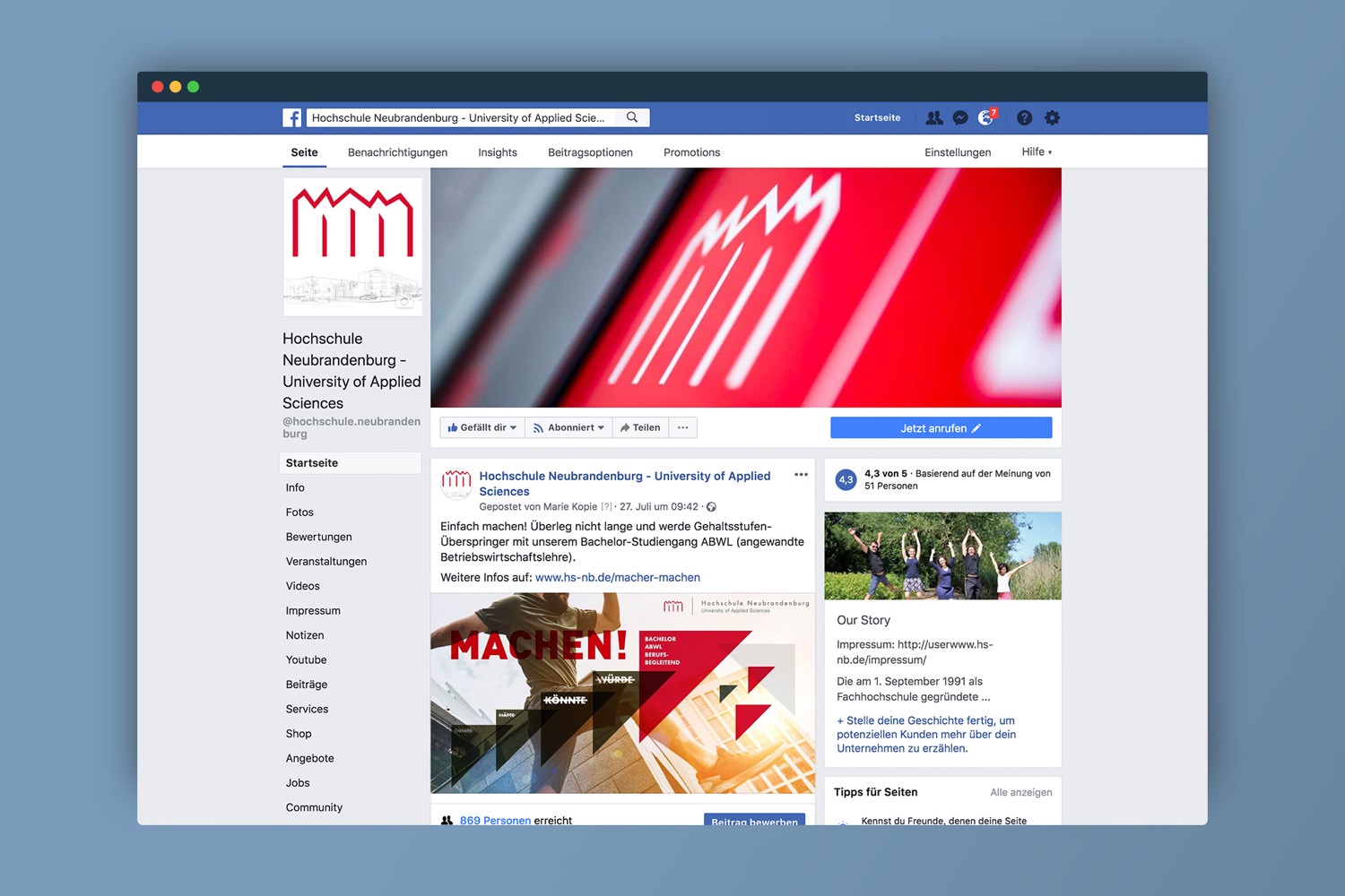 13&deg; Crossmedia Agentur - Hochschule NB – Studiengang ABWL